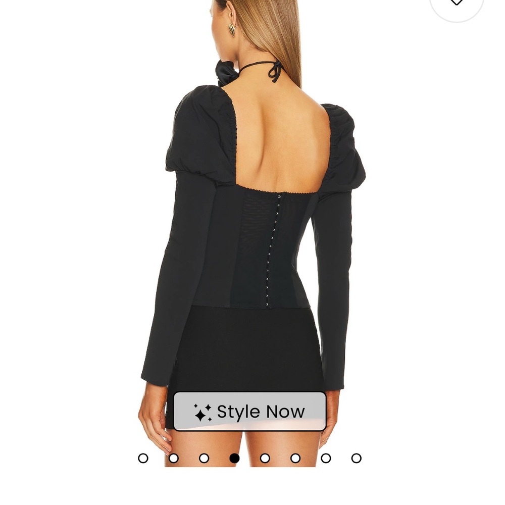 WeWoreWhat Black Puff Sleeve Top